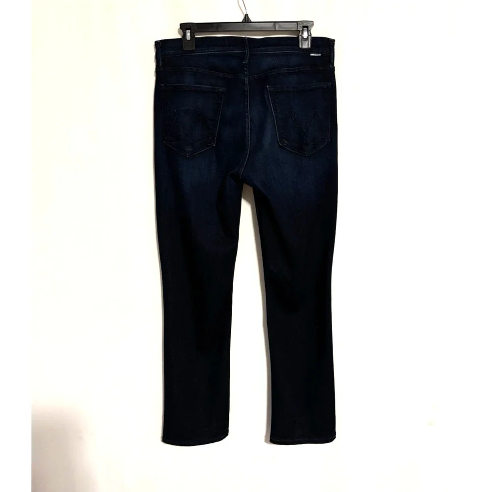 Mother Jeans 32 The Midsize Dazzler Ankle Dark Blue Stretch High Rise